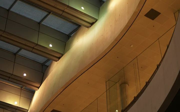 The Black Diamond: The curved atrium balconies under the skylights